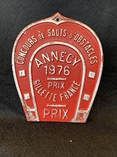 CHEVAUX PLAQUE CONCOURS HIPPIQUE Prix Gillette France ANNECY 1976