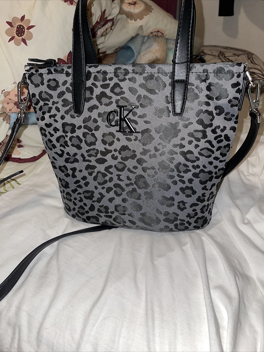 Calvin Klein Lina Animal Print Nylon Tote Women's Bag Handbag Purse