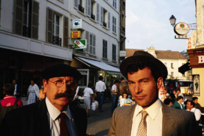 Martin Lamotte Jacques Legras the set of La Gitane in Paris in 1985 Old Photo