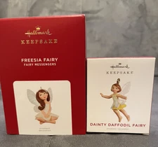 Lot (2) 2021 Hallmark Freesia 17th Fairy Messengers  Dainty Daffodil Miniature