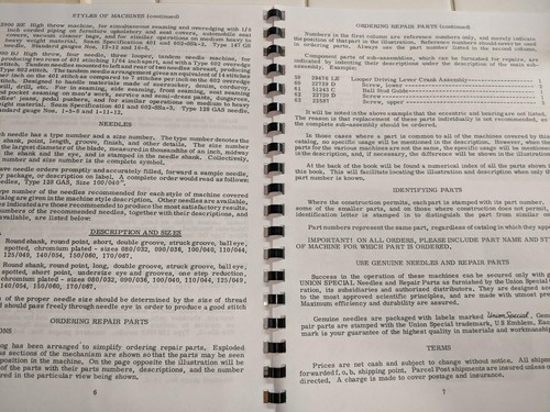 Union Special Class 52900 Sewing Machine Parts Manual Catalog #97P - Picture 2 of 3