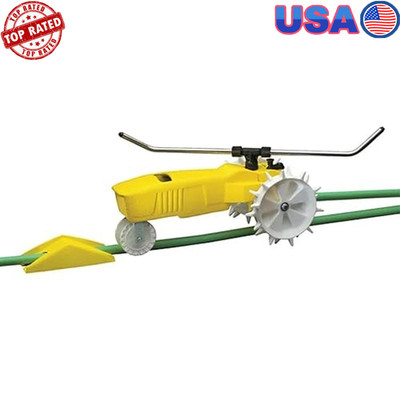 Heavy Duty Traveling Lawn Sprinkler 200Ft Coverage Adjustable Watering System US
