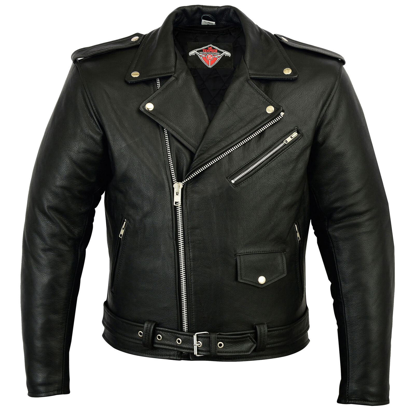 Leather Brando Motorbike Jacket Marlon Biker Motorcycle With Genuine CE ...