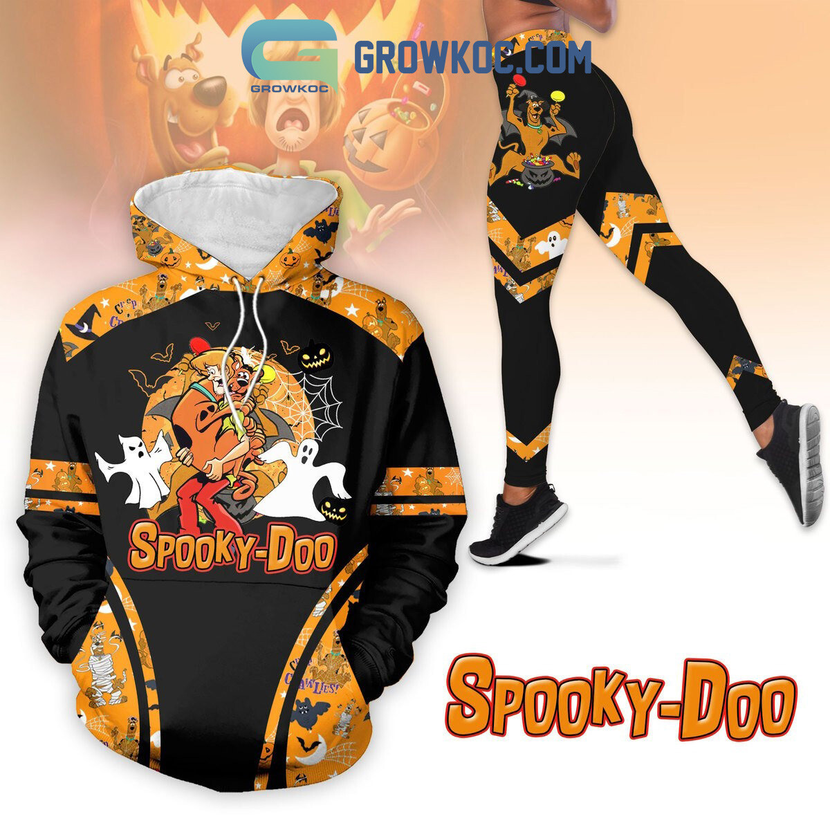 Spooky Doo Halloween Pumpkin Leggings Set