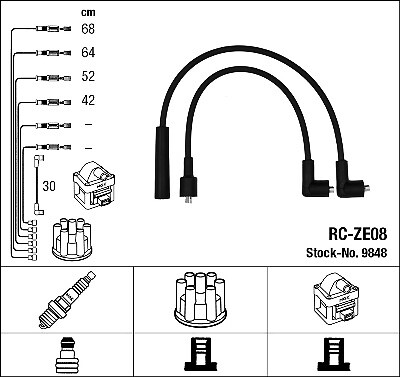 9848 NGK Ignition Cable Kit for MAZDA