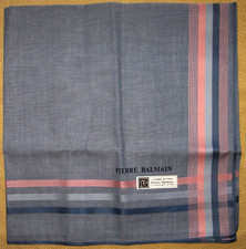 PIERRE BALMAIN Gray Stripe Handkerchief 47cm /MINATOF 22