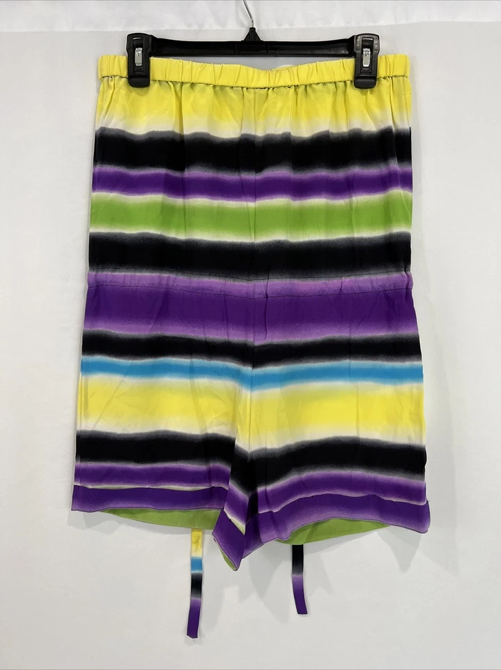 AKA New York Mameluco de seda a rayas para mujer talla mediana sin tirantes cintura con cordón Foto 3 de 4