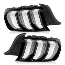 For 2015-2023 Ford Mustang Clear LED Sequential Tube Tail Lights Brake Lamp