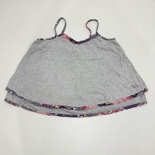 Peter Alexander Pyjama Top Camisole Sz S Grey/Floral Trim Adjustable Straps VGC