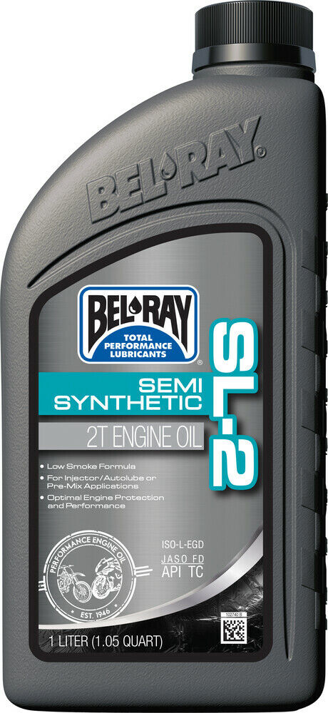 BEL-RAY SL-2 Semi-Synthetic Pre-Mix or Injector 2-Stroke Cycle 2T Engine Oil 1L