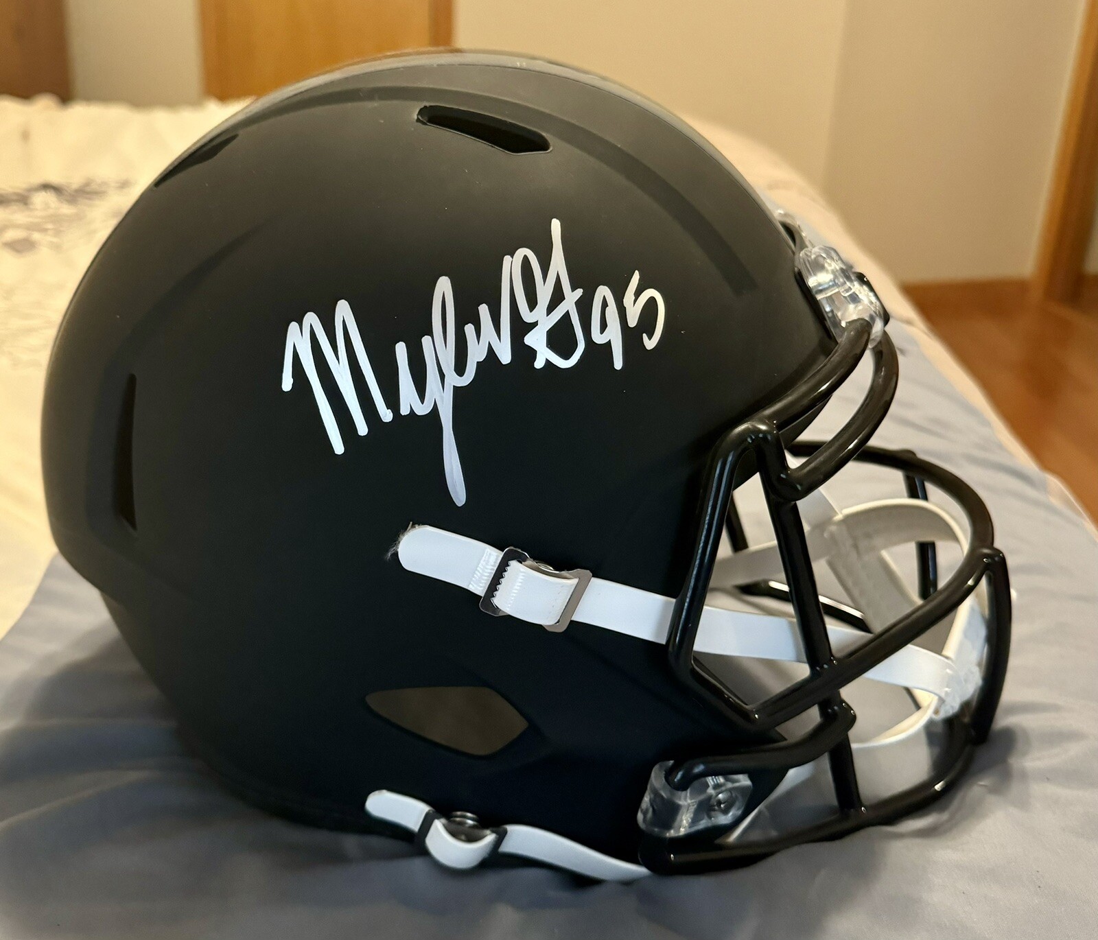 Myles Garrett Autographed Signed Cleveland Browns F/S Blackout Helmet - JSA 