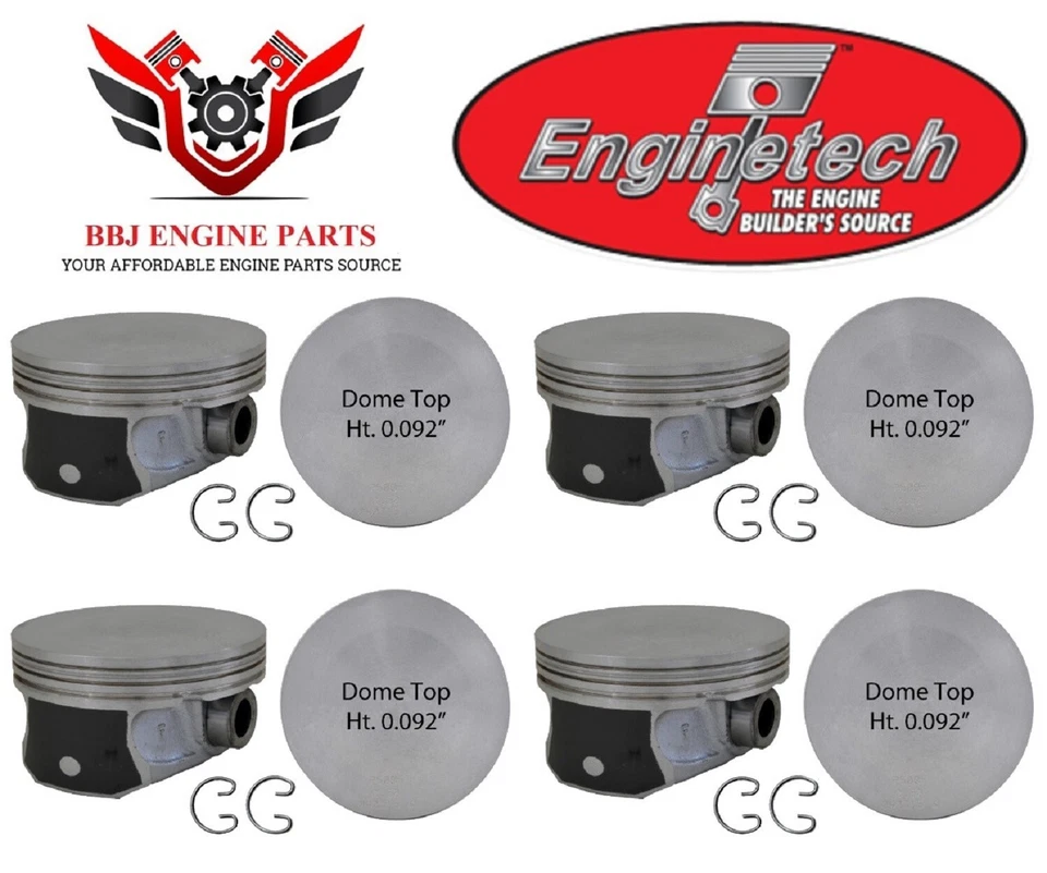 (8) Pistones Enginetech - Anillos para Chrysler Dodge Jeep 5.7 Hemi V8 2009 - 2021 Foto 3 de 4