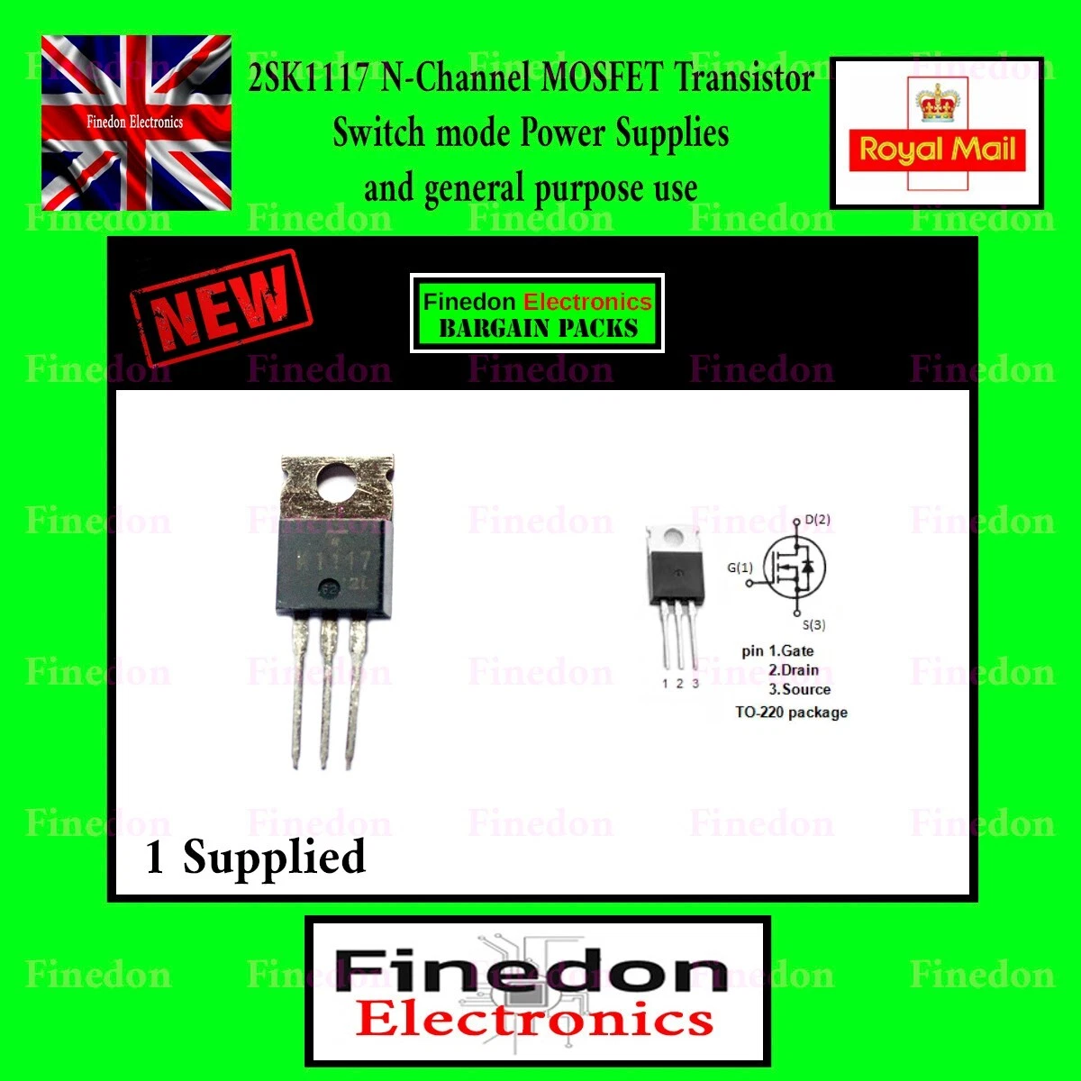 Lot De 4 Transistors BC264C N-CHANNEL JFET 30V 300mW – Broches Dorées, Ancien Stock, TO-92