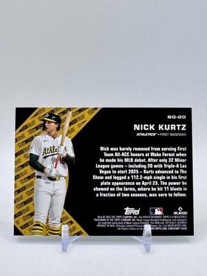 2025 Topps Update #BG-20 Nick Kurtz Topps Black Gold Green Foil 2025 Topps Update #BG-20 Nick Kurtz Topps Black Gold Green Foil