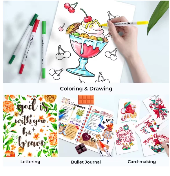 Ohuhu Art Markers Dual Tips Line Marker Set WaterColor Pen Coloring Water Color - image 3 of 4