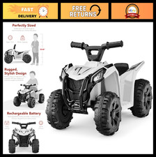 6V Kids Ride On ATV Quad 4-Wheeler Toy Car, 1.8MPH, Treaded Tires, Rubber Handle