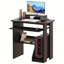 Modern Computer Desk with Keyboard Tray Home Office Desk Workstation w/Storage