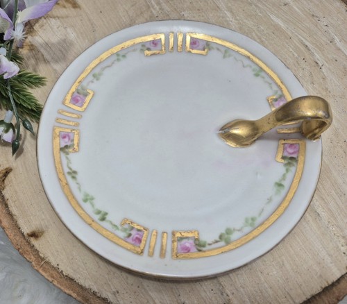 Art Deco Bavarian Relish Plate with Finger Loop Handle, Cathryn Brown, Antique - Picture 2 of 8