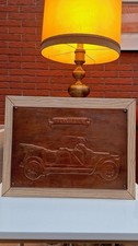 Antikes Kupfer-Reliefbild - Lancia 1911 Oldtimer - 37x28 cm
