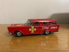 Tin Toy Fire Department Wagon Japan 1960's VA-80