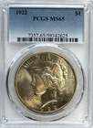 1922 Peace Dollar, MS 65 PCGS, NR.