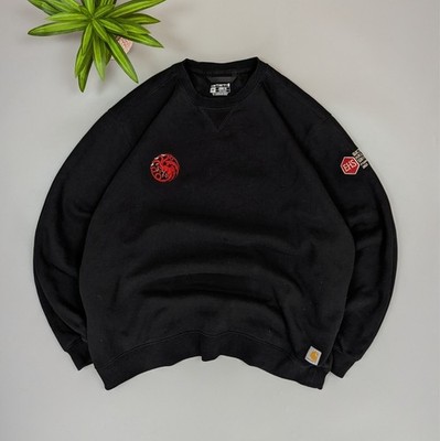 Carhartt WIP Loose Fit Dragon Embroidery Workwear Sweatshirt Black Mens 2XL
