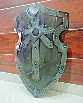 Marauder Shield   Handcrafted Steel Medieval Armor 28'' for LARP & Display