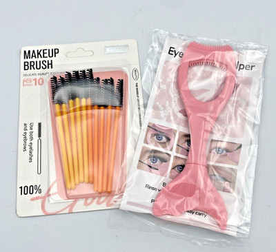 Mascara Shield Applicator Guard Mermaid Eye With Makeup Spoolies- New