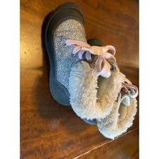 OshKosh Bgosh Joyita2 Silver Glitter Faux Fur Boots Toddler Girls Size 10 Pink