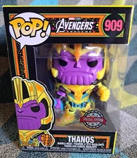 Thanos Pop 909 Blacklight - Avengers Funko Pop! 2021 + Protector