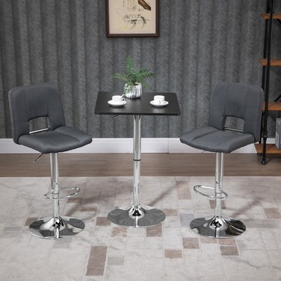 Moderner höhenverstellbarer Stehtisch mit quadratischer Tischplatte und Metallgestell Home Pub