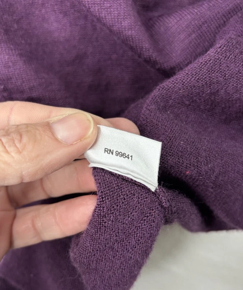 Suéter Linea Uomo Para Hombre XXL Púrpura Media Cremallera Mezcla de Lana Cuello Simulado Tejido Pullover Foto 4 de 4