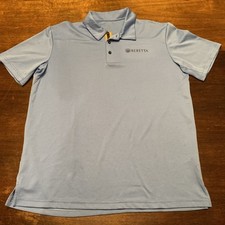 Beretta Polo Men  s L Blue Shirt Short Sleeve Subtle Waffle Texture