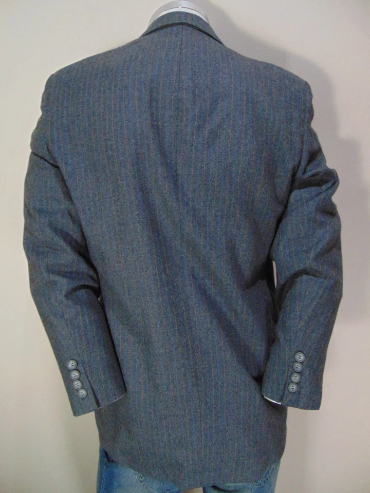 Valentino Blazer Para Hombres 40R Gris Rayas Traje Chaqueta Abrigo Deportivo Sin Ventilación De Colección Foto 3 de 4