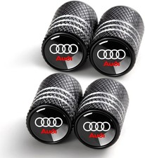 4pcs Audi Valve Stem Caps S3 A3 Rs3 A4 A5 A6 A7 Rs7 A8 Q3 Q5 Q7 R8 Black