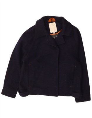 White Stuff Damen Oversize Bomberjacke UK 10 Small Navy Blau Wolle BE08