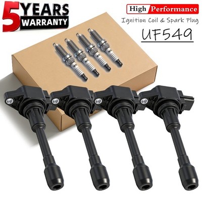 4*For  Ignition Coil & Iridium Spark Plug For 07-19 Nissan Altima UF549