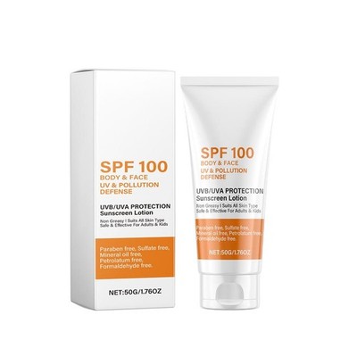 Sunscreen SPF 100+ Sun Cream UVA UVB PA+++ Water & Sweat Resistance Non-sticky