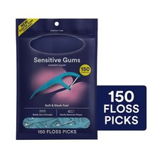 Comfort Clean Floss Picks for Sensitive Gums-150ct:Nylon,5.88 Inches,Mint Flavor