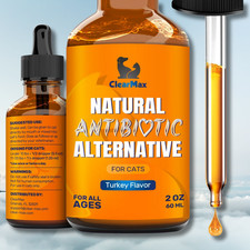 Natural Antibiotics for Cat  Turkey Flavor  Allergy  Infection Support  2 Oz