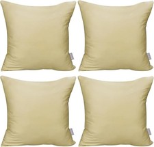 4-Pack 100 Cotton Comfortable Solid Decorative Throw 22x22 inch/ 55x55cm Khaki