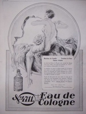 PRESSEWERBUNG 1928 EAU DE COLOGNE 4711 KAMELIENWEISS ROSA FRISCH