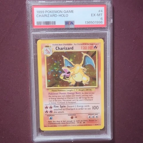 Pokémon Charizard Holo Base Set 1999 #4/102 PSA 6 Wizards of the Coast