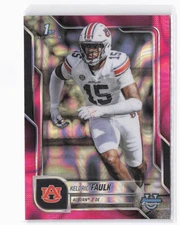 2025 Bowman University Chrome Keldric Faulk #6 Pink Lava Refractor Auburn Tigers