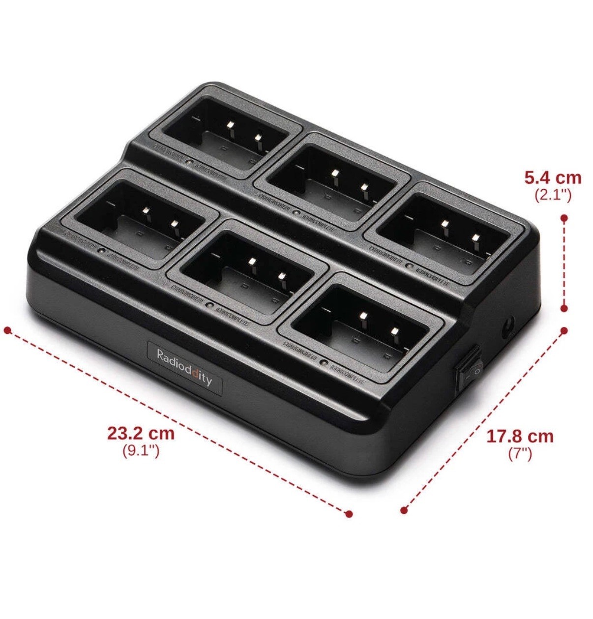 Radioddity  Handheld Radio Six-Way Multi-Unit Charging Station for GM-30