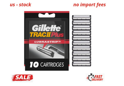 Gillette TRAC II Plus 2-Blade Lubrastrip Razor Blade Refills, 10 CT