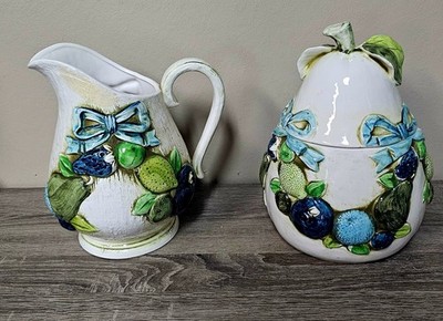 Vintage 1960's Napcoware Pitcher and Cookie Jar with Lid