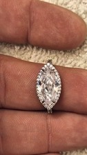 Bomb Party Ring Size 10 Oval Lab Created Diamond Sterling Silver 925