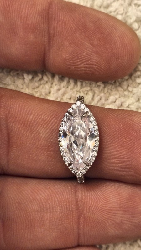 Bomb Party Ring Size 10 Oval Lab Created Diamond Sterling Silver 925