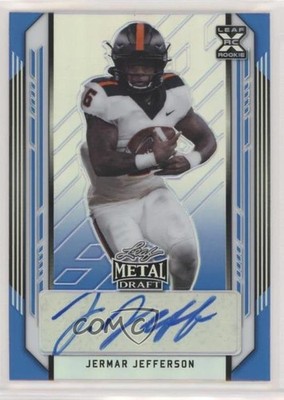 2021 Leaf Metal Draft Blue Rainbow 5/35 Jermar Jefferson Rookie Auto RC 0e1b
